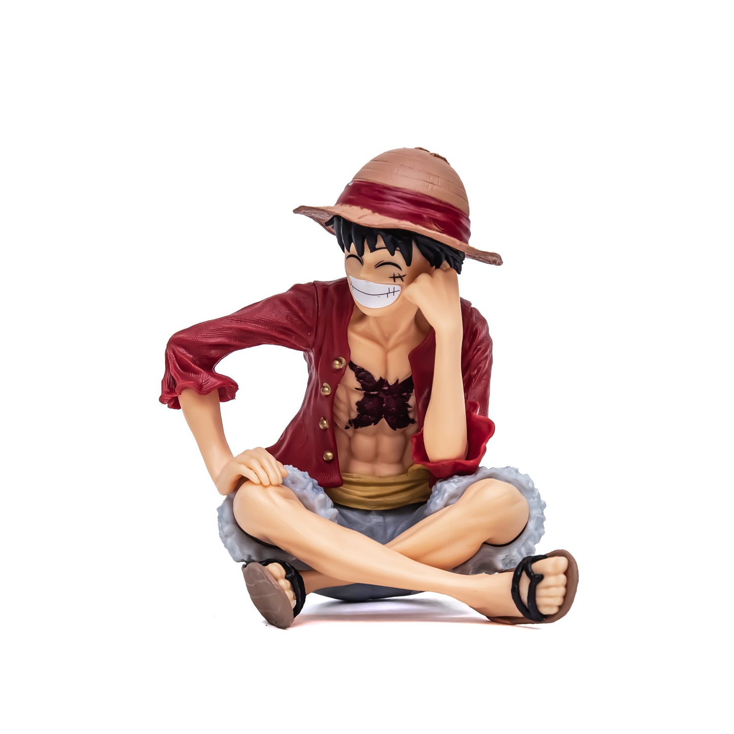 Smiling Monkey D. Luffy Action Figure – One Piece Collectible (Sitting Pose)