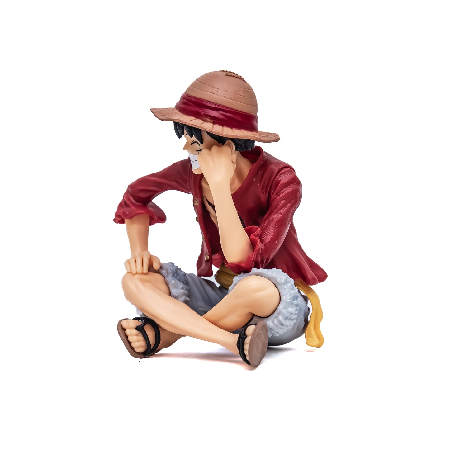 Smiling Monkey D. Luffy Action Figure – One Piece Collectible (Sitting Pose)